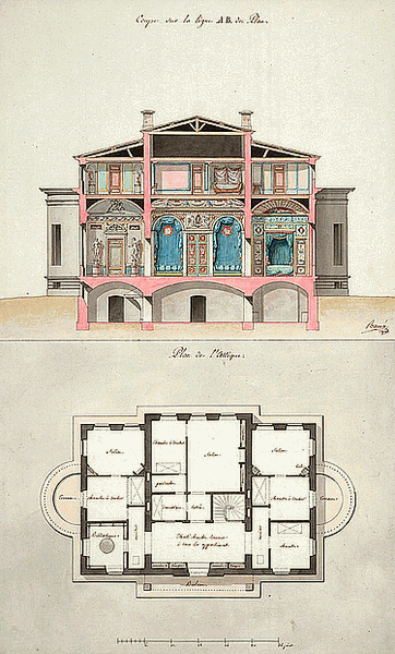 Entwurf eines Landhauses von Joseph Ramée, 1796